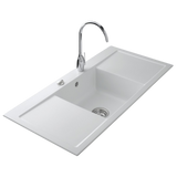 Vidage automatique 1 bac CUIPD368 / CUIPD019 évier CLEYA et V&B ARCHITECTURA - Siphon gain de place