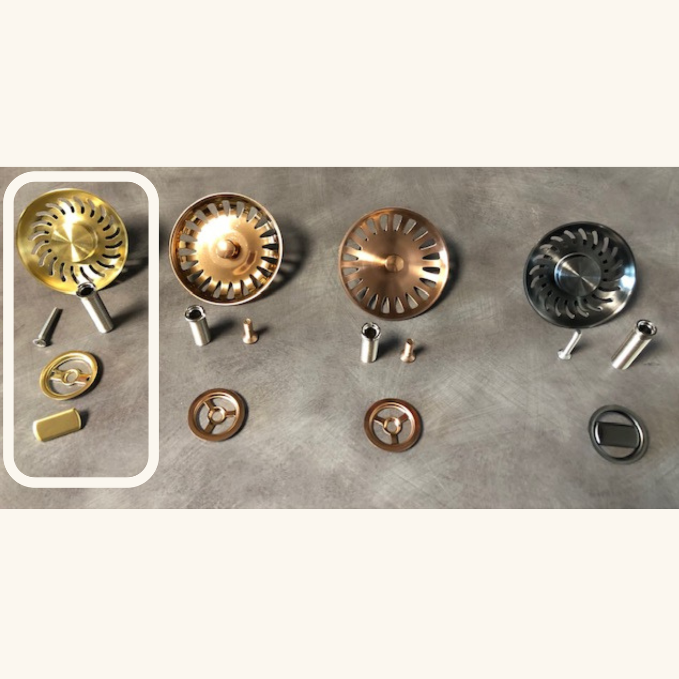 Vidage Bonde manuelle évier 1 bac doré sans siphon - Gain de place