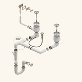 Vidage automatique CUIPD491 pour évier TAM TAM 1.5 bac - Siphon gain de place