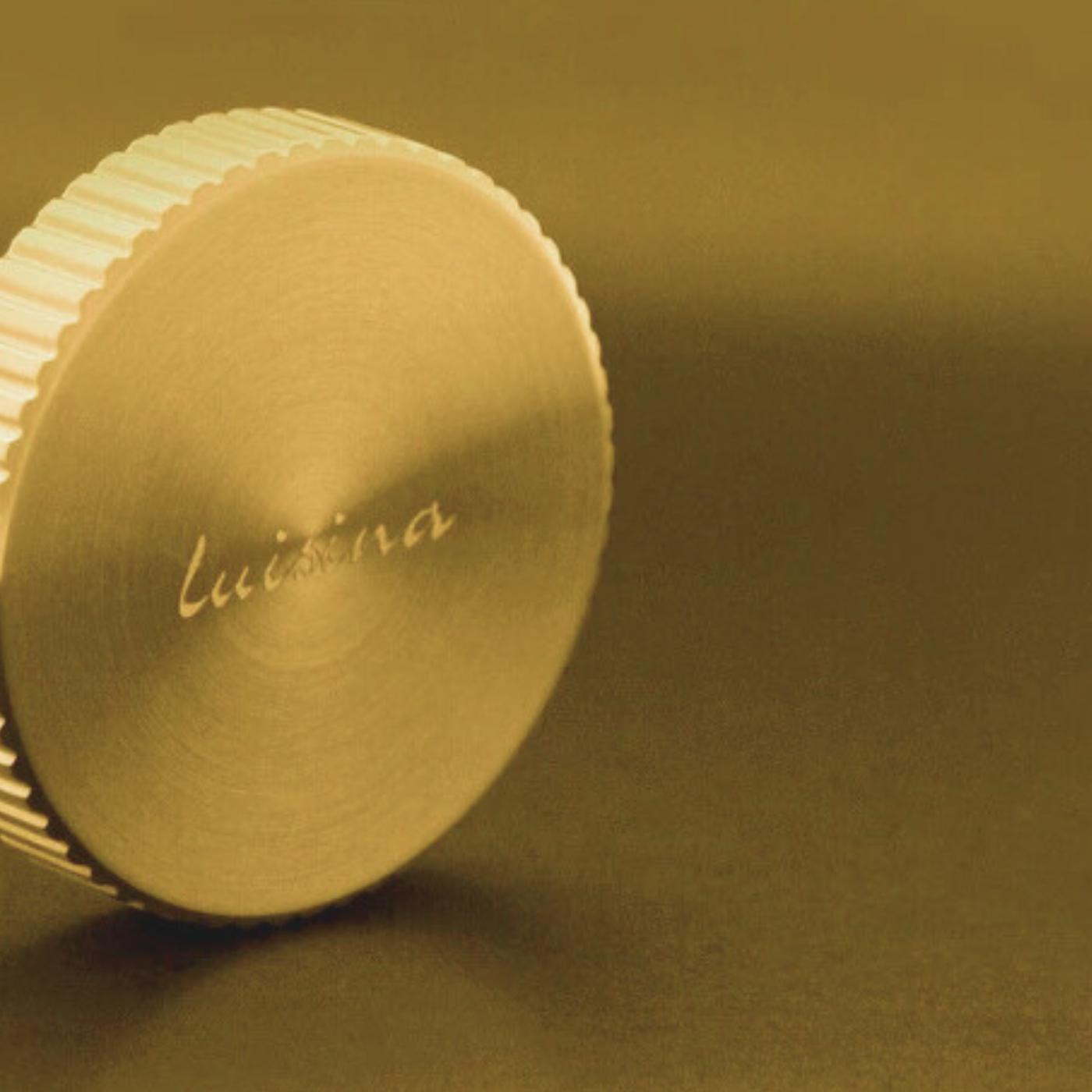 Bouton vidage automatique évier Luisina rond cannelé inox PVD doré