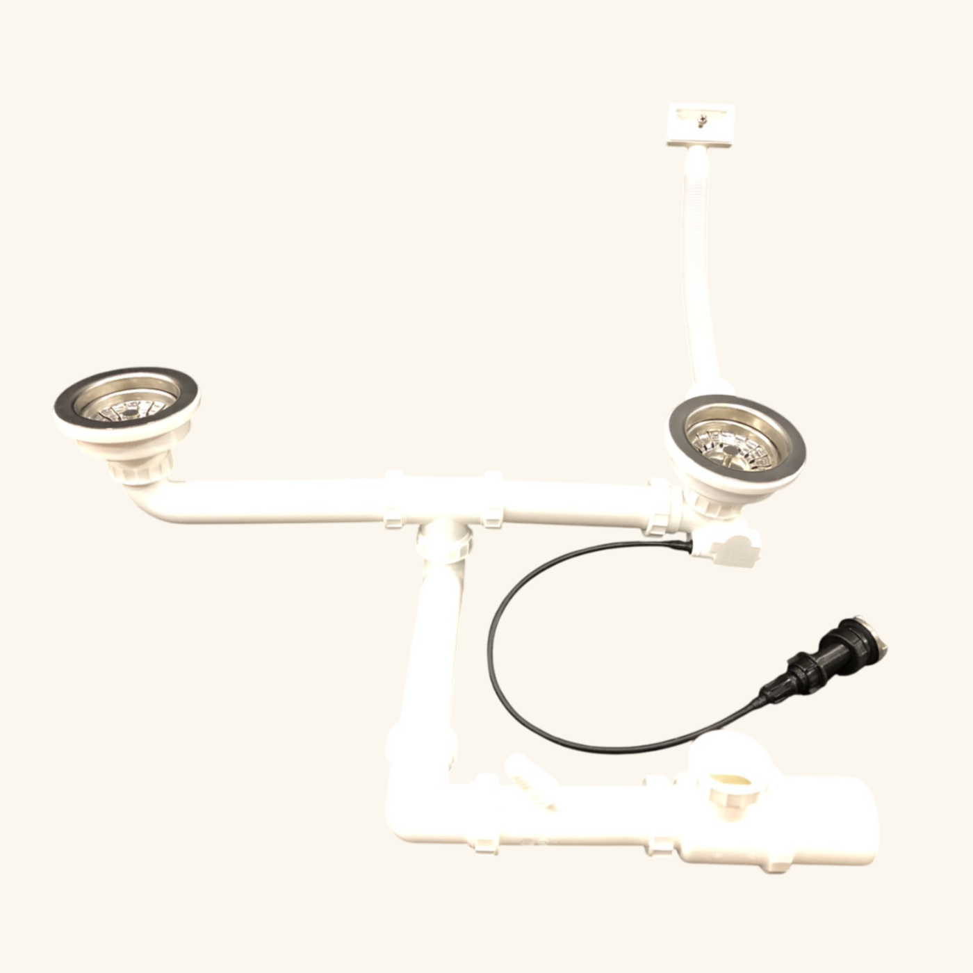 Vidage automatique CUIPD671-D pour évier 2 bacs inox - Siphon gain de place