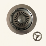 Vidage Bonde manuel évier 1 bac granit résine HARMONIE inox PVD noir métal - Siphon gain de place