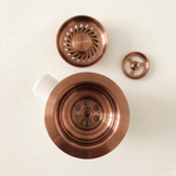 Vidage Bonde manuelle évier 1 bac granit résine HARMONIE inox PVD cuivre - Siphon gain de place