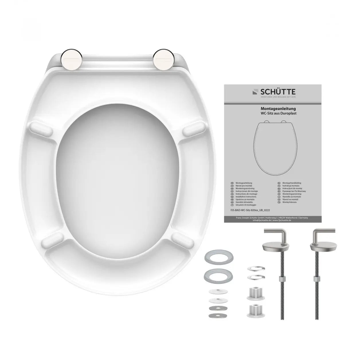 Abattant WC Schütte WHITE en duroplast Blanc