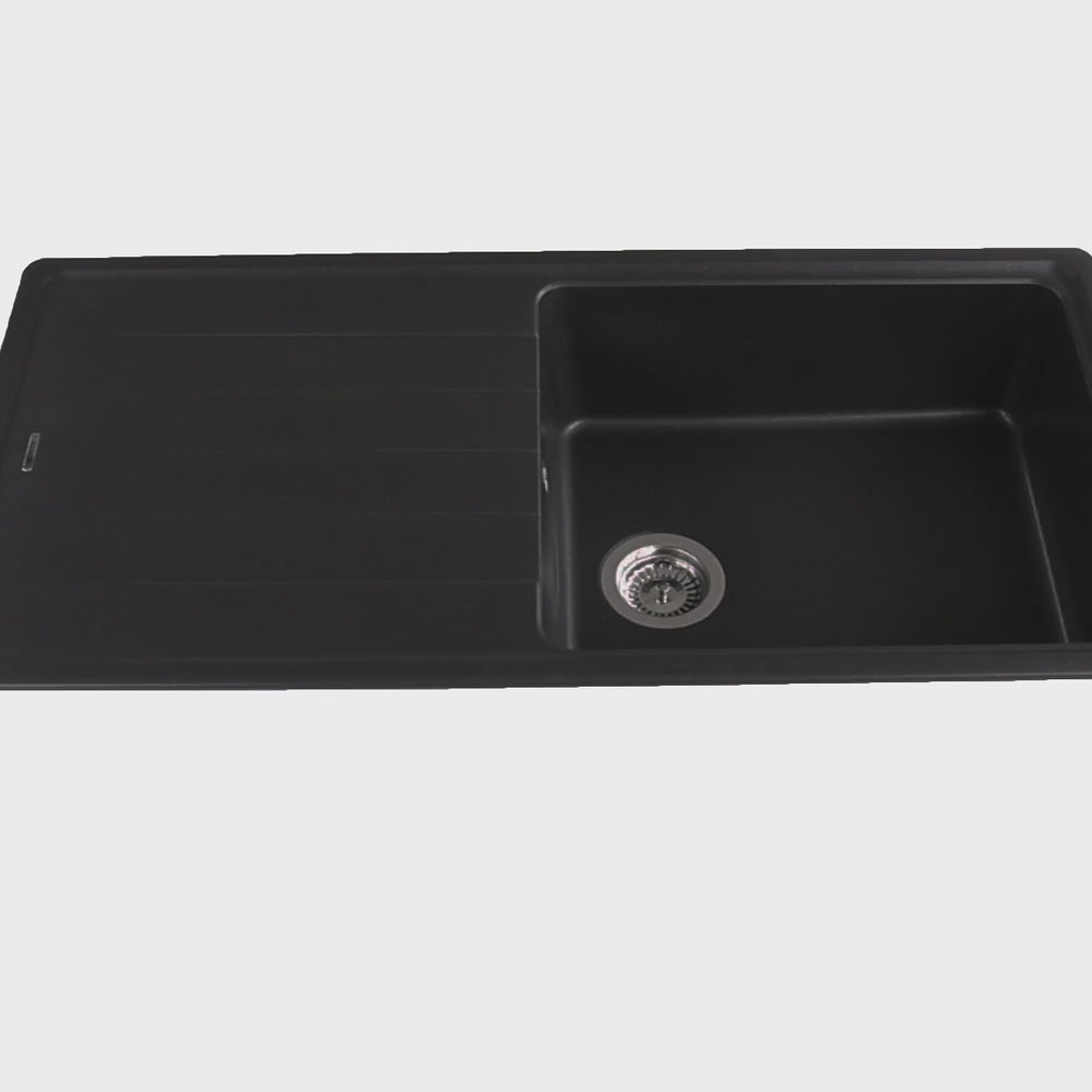 Évier granit noir Schock ELEMENT 1 grand bac 1 égouttoir