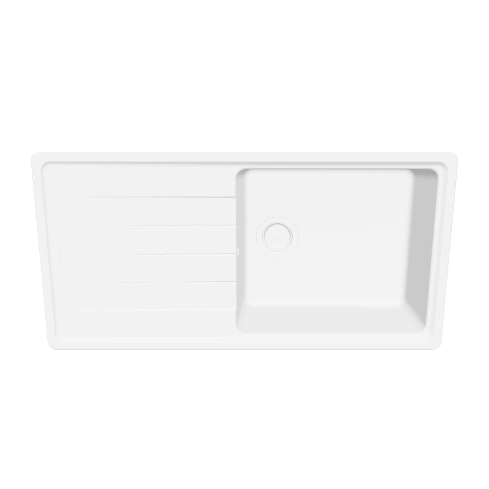 Évier granit blanc Schock ELEMENT 1 grand bac 1 égouttoir