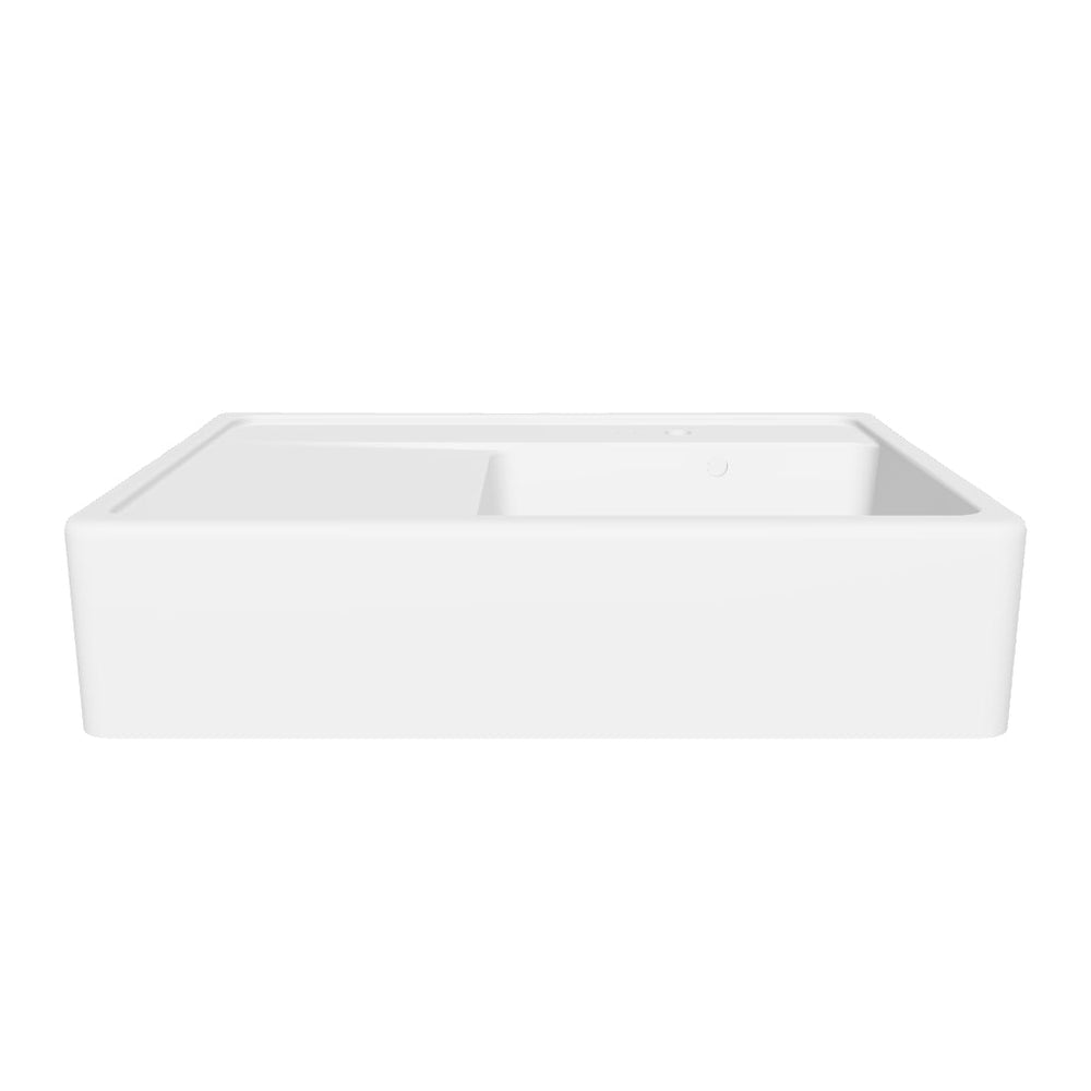 Évier timbre d'office granit blanc cassé Kümbad KIWI 1 grand bac 1 égouttoir