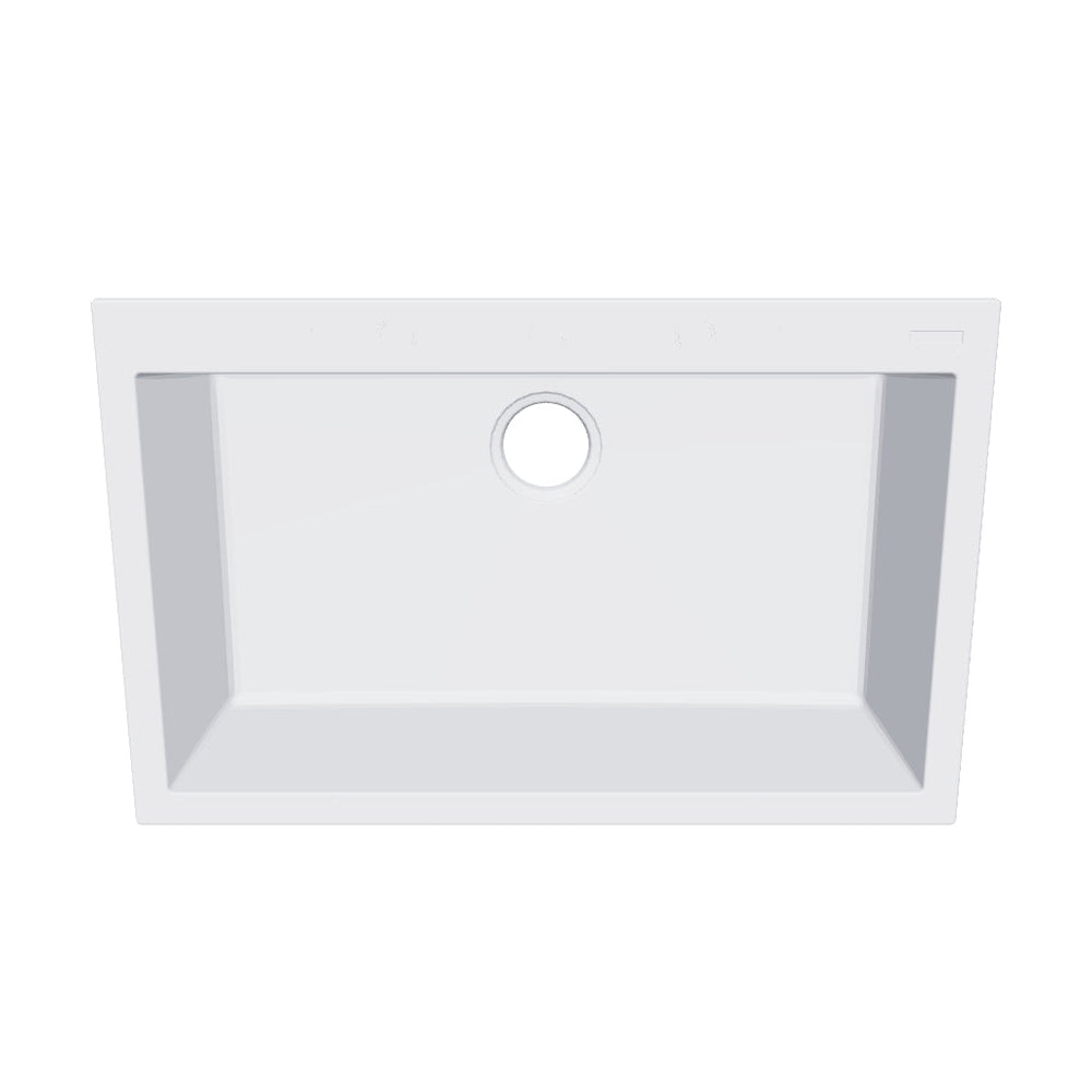 Évier sous-plan granit blanc Luisina QUADRILLE 1 bac 760x440