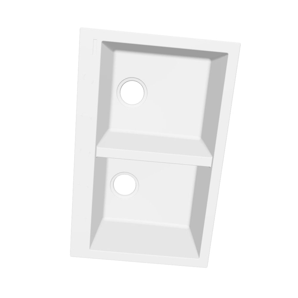 Évier sous-plan granit blanc Luisina QUADRILLE 2 bacs