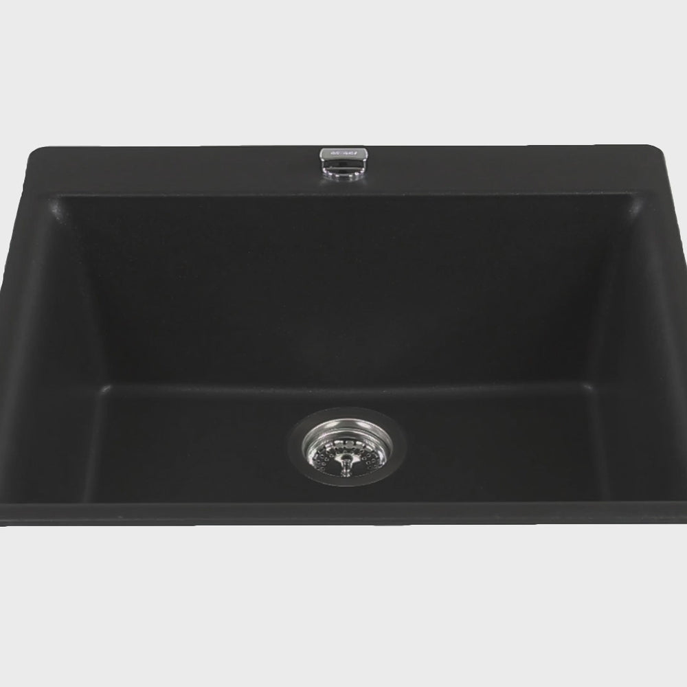 Évier granit noir Schock KAZU 1 grand bac  600x530